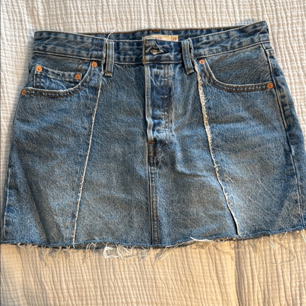 Blue Denim Mini Skirt